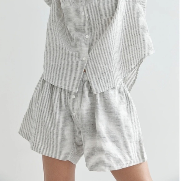 DEIJI STUDIOS The 03 Set in Pinstripe Stonewashed French Linen Size S M - Picture 4 of 16